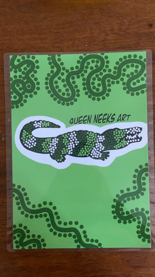 Indigenous Poster “Green Crocodile”