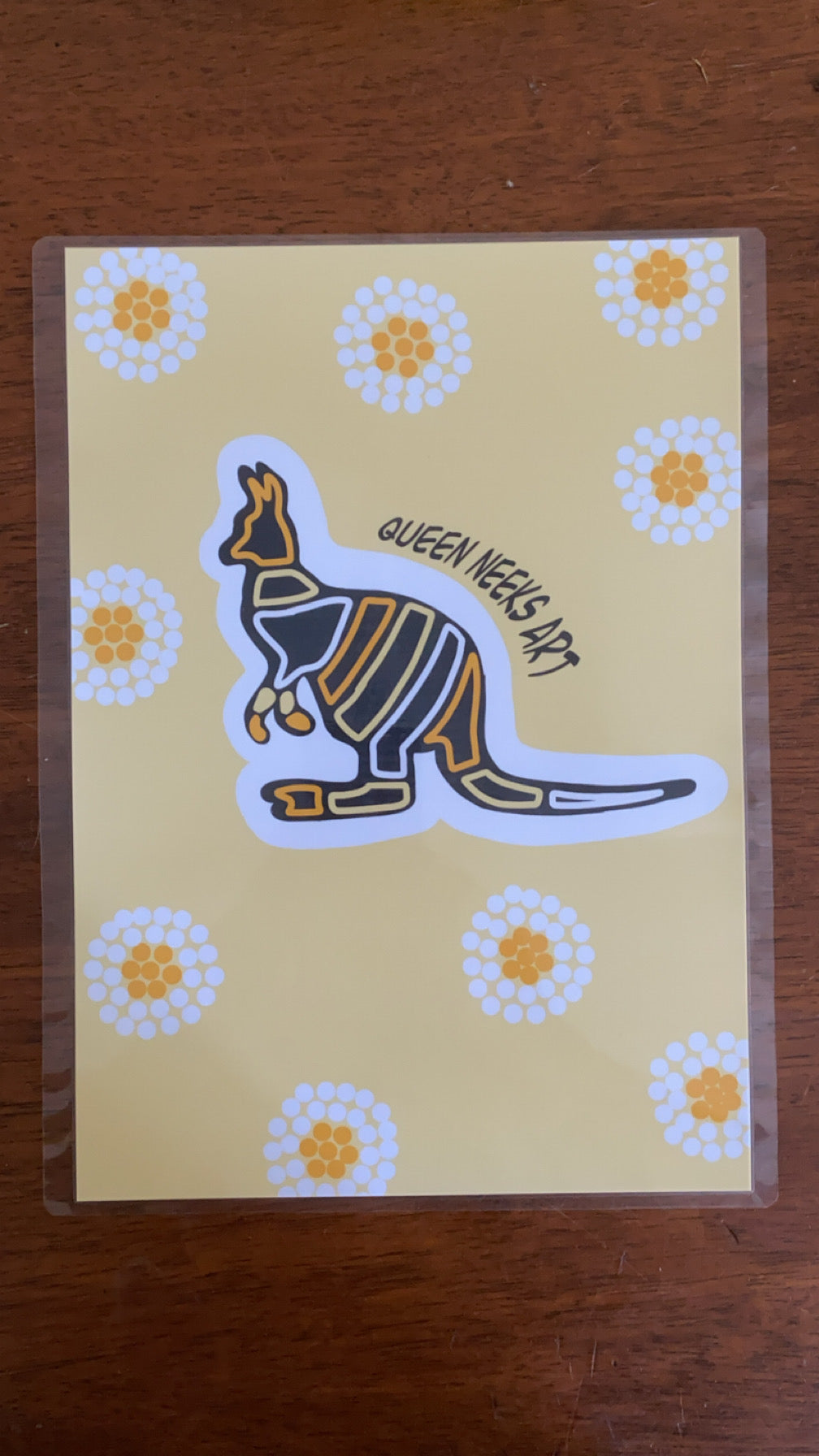 Indigenous Poster “Yellow Kangaroo”